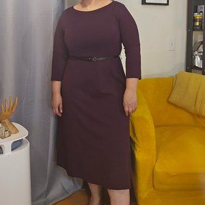 Calvin Klein Maroon Office Dress